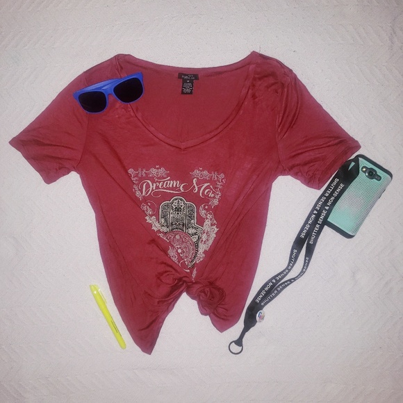 Rue21 Flowy Cranberry Top - Picture 1 of 6